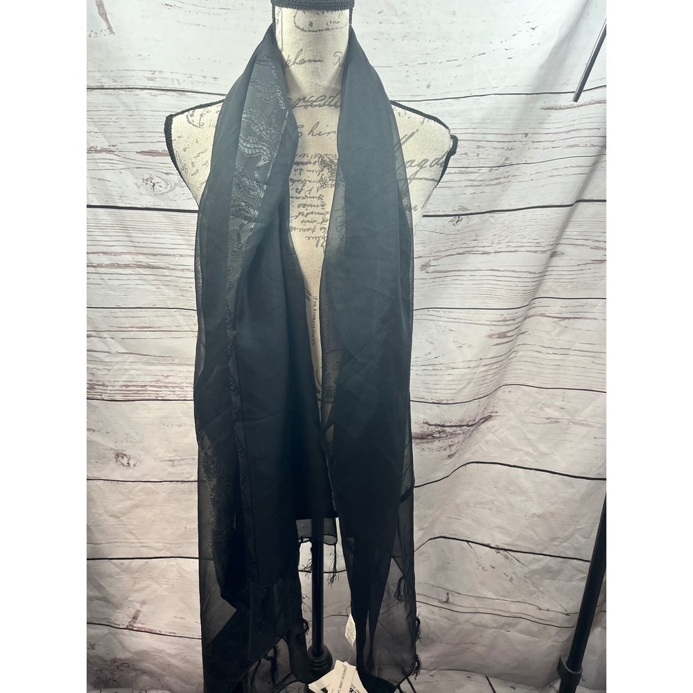 Pareos del Caribe Black Seahorse Sarong Wrap Scarf Sheer Beach Cover Up NWT